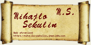 Mihajlo Sekulin vizit kartica